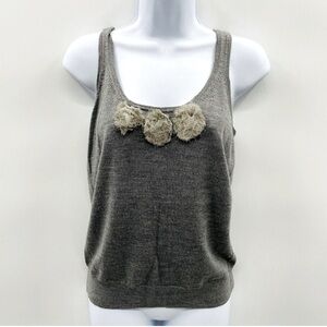 J. Crew - Merino Wool Sleeveless Sweater, with Chiffon Rosette Flower Detail.